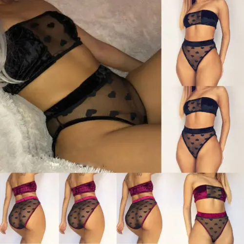 

2019 Women's Sexy Lingerie Underwear Suit Corset Lace Push Up Vest Top Bra Pants Set