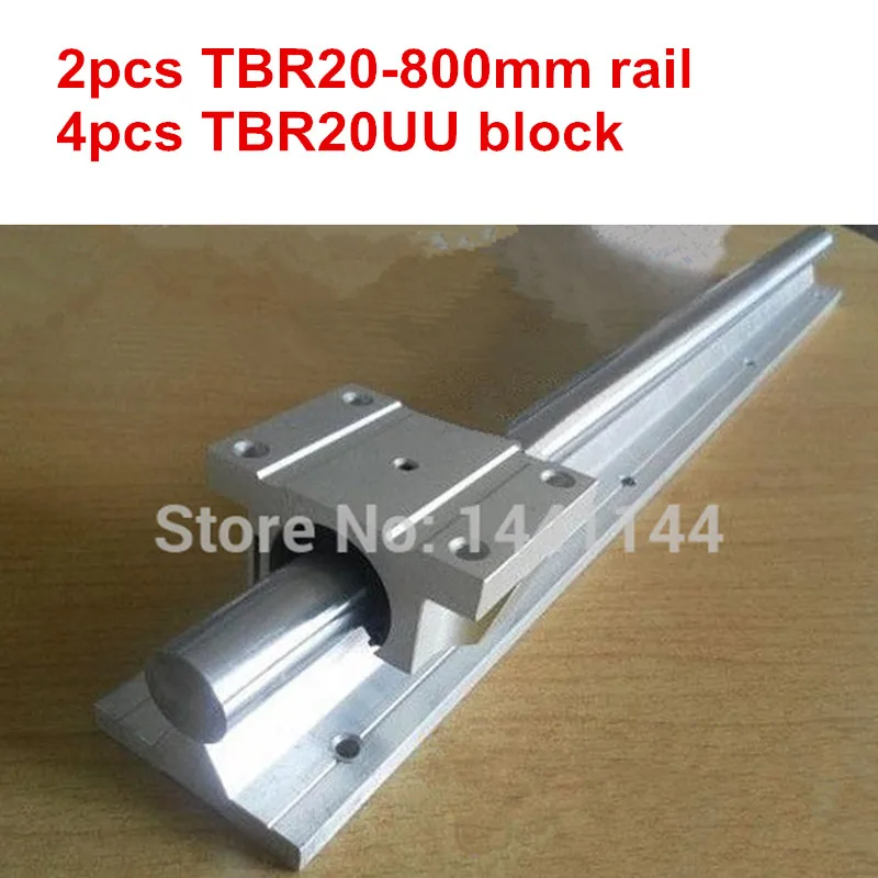 

TBR20 linear guide rail: 2pcs TBR20 - 800mm linear rail + 4pcs TBR20UU Flange linear slide block