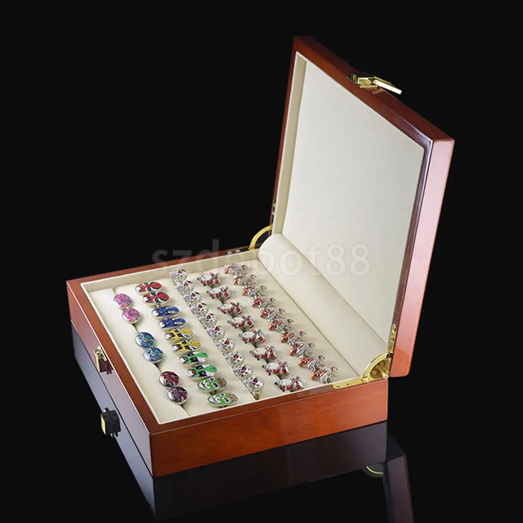 Vintage Large Wooden Ring Earring Jewelry Display Box Case Storage Organizer Vintage Large Wooden Ring Earring Jewelry Display Box Case Storage Organizer