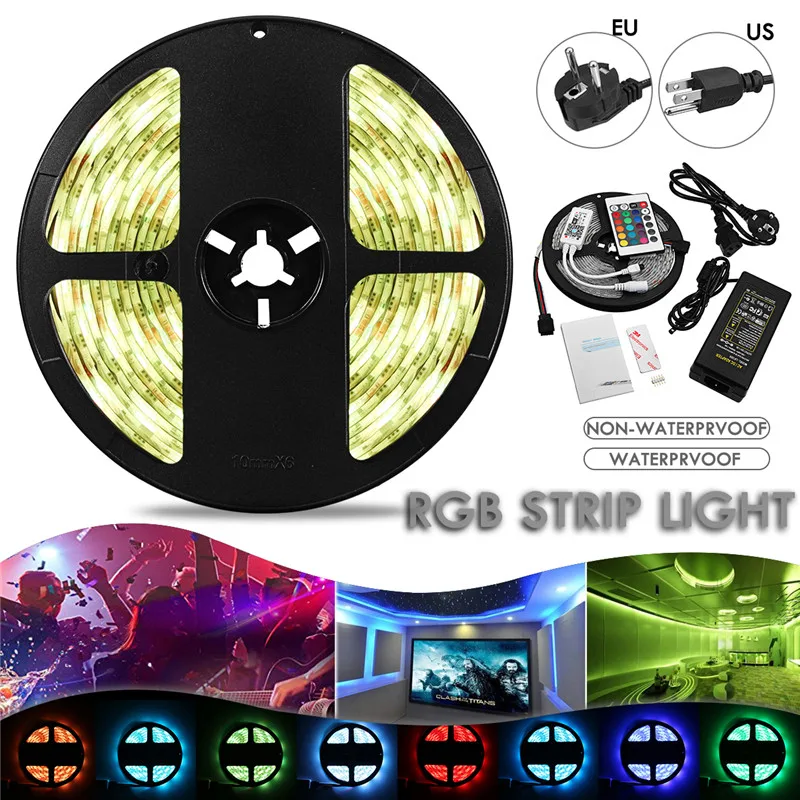 

5M 5050SMD 60leds/m 5m 10m RGBW RGBWW RGB LED Strip Lighting LED Tape Diode ribbon Wifi Controller DC 12V Adapter LED Strip Set