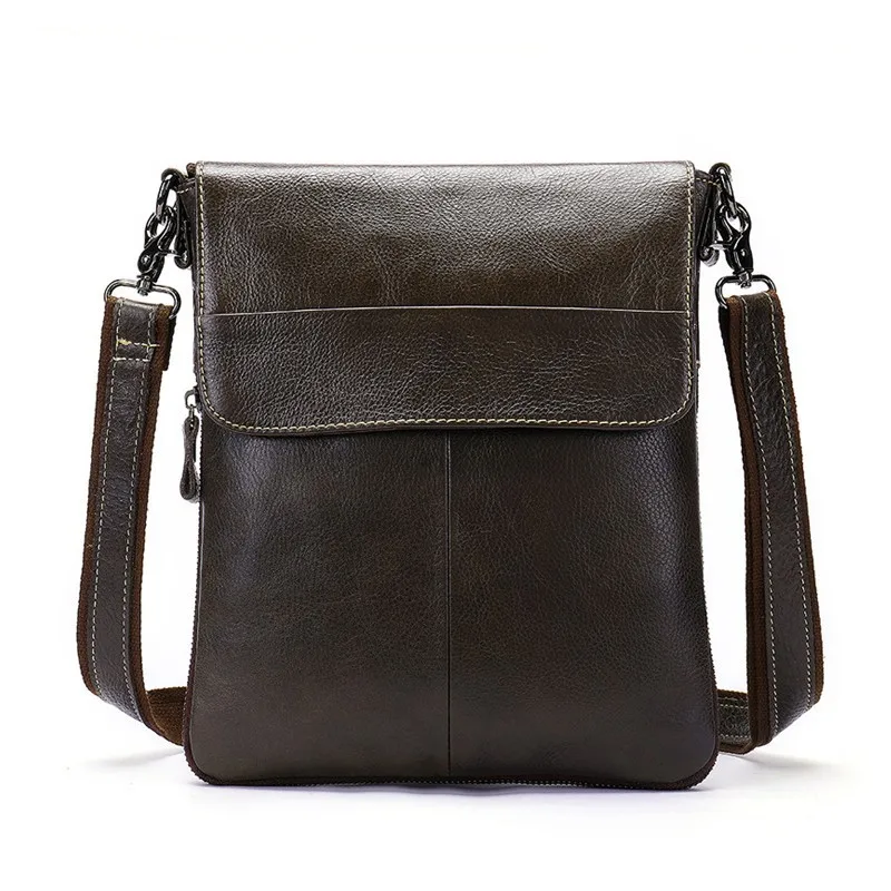 

New Retro Crossbody Bags Men Bag Genuine Leather Business Messenger Shoulder Bag High Quality Oblique Satchel Bolso Hombre Bolsa