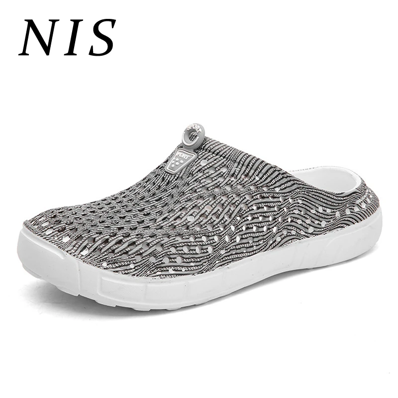 

NIS Breathable Mesh Summer Beach Slippers Shoes Women Colorful Stripe Soft Non-slip Outdoor Slippers Casual Women Shoes Slides