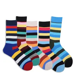 PEONFLY Новая коллекция все хлопковые мужские Красочные Брендовые мужские носки в полоску, хлопковые носки бесплатная доставка