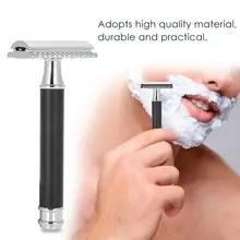 Безопасный двойной край винтажное лезвие ручной борода бритвенный инструмент черный цвет