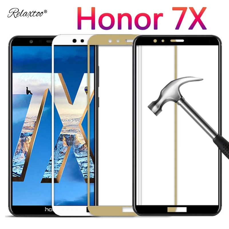For Huawei honor 7x glass global tempered huawei 7 x X7 screen protector full cover on honor7x glas protective film 9h | Мобильные