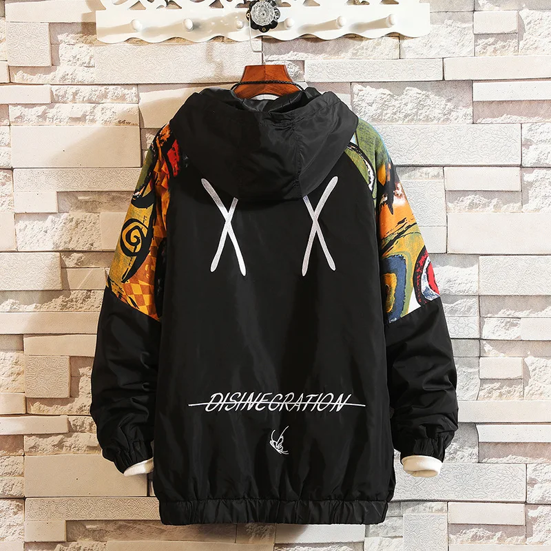 #2923 Spring Doodle Letter Embroidered Baseball Coat Men Black Plus Size 5XL Streetwear Jackets Zipper Windbreaker Japan Style #2923 Spring Doodle Letter Embroidered Baseball Coat Men Black Plus Size 5XL Streetwear Jackets Zipper Windbreaker Japan Style