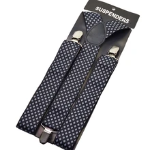 120 см мужские подтяжки 3,5 см женские большие plussize подтяжки Черный Белый 3 Clip-on y-обратно подтяжки эластичный чулок