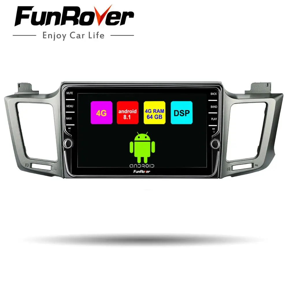 

Funrover 4G+64G Android 8.1 Car Radio Multimedia Video Player Navigation GPS for Toyota RAV4 2013-2016 2 din car dvd player DSP