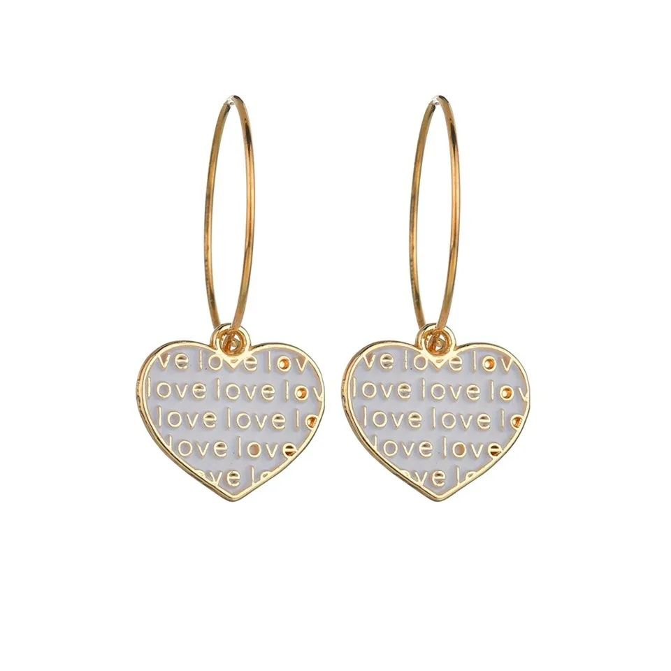 

New Women Trendy Drop Earrings Forever Love Hallow Heart Earings Female Gold Color Handmade Wedding Jewelry Gifts For Girls