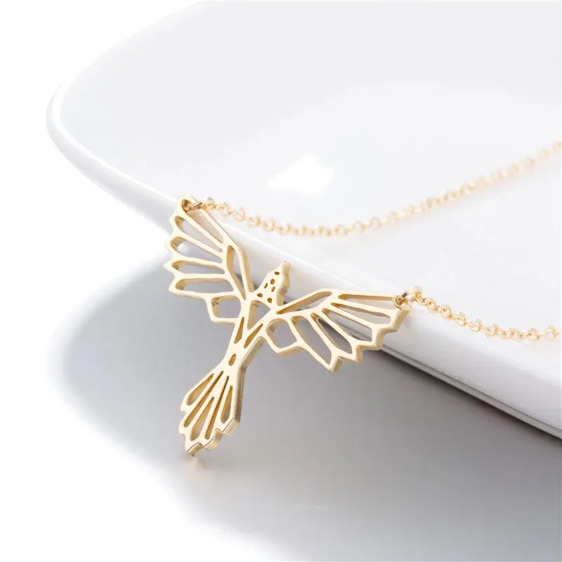 

Trendy Bird Necklace Origami Phoenix Necklace Geometric Phoenix Bird Pendant Bird Jewelry Party Accessories Necklace Women Gifts