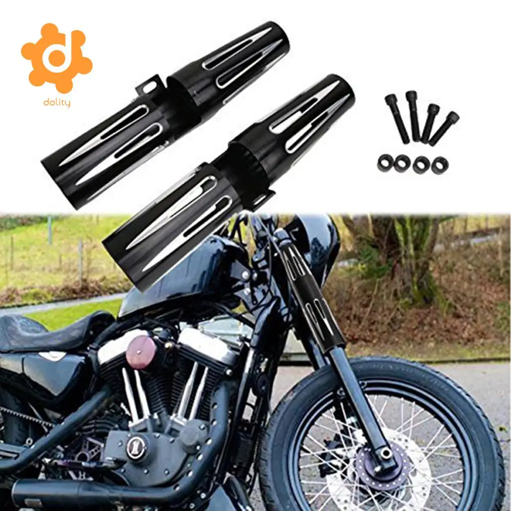 

dolity 370mm Meatl Motorcycle Fork Boot Slider Cover for Harley Sportster XL 1200 883 2004-2013 Custom