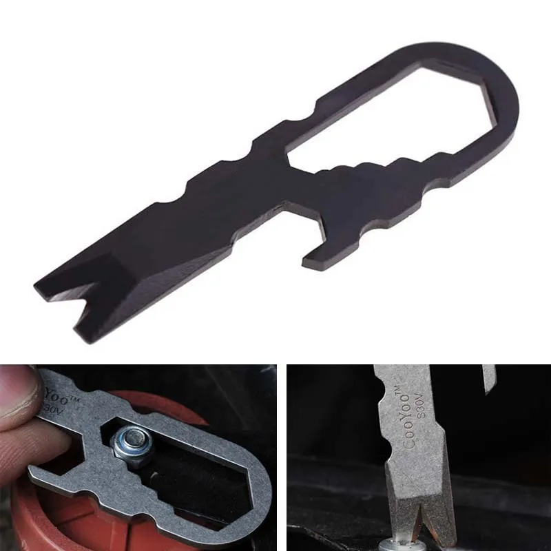 

Multifunctional Crowbar Screwdriver Gadget Camp Mini Keyring key ring Keychain Multipurpose Multi Pocket Tool Hike Outdoor