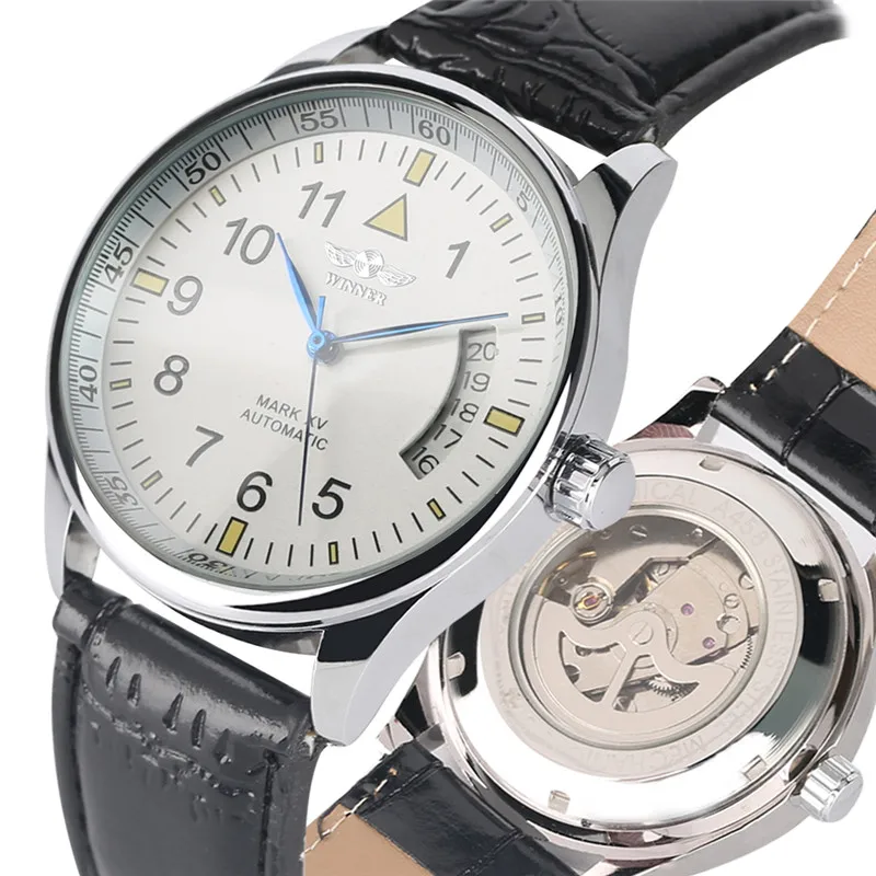Классические деловые механические часы для мужчин, элегантные автоматические Модные механические наручные часы из нержавеющей стали механические
