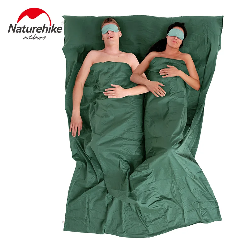 

Naturehike 100% Liner Cotton Ultra-light Portable Double Sleeping Bag Travel Double Hotel Across Dirty Hygienic Sleeping Bag