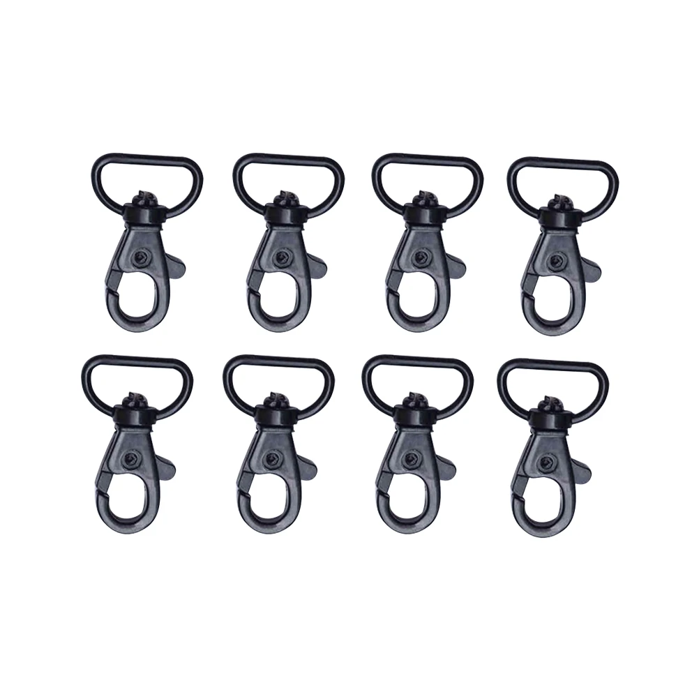 8pcs Hooks Key Rings Solid D Shaped Swivel Heavy Duty Sturdy Keyring