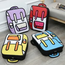 Забавный рюкзак с 3D рисунком для женщин, студентов, школьников, кампуса, сумки, ранец, Mochila Feminina, 2D рюкзак, комикс, Наплечная Сумка для книг, школьный ранец