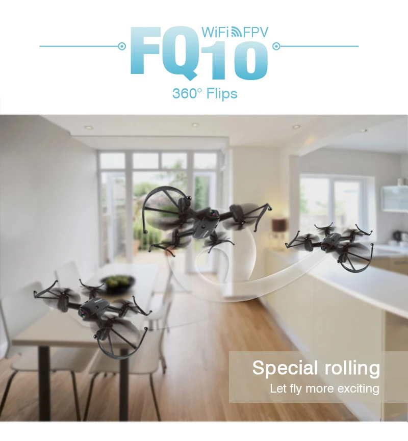F18047 FQ777 FQ10 WiFi Drone with 720P Camera RTF 6-axle Gyro RC Quadcopter 2.4GHz Mini Pocket Drone Dron FPV RC Helicopter