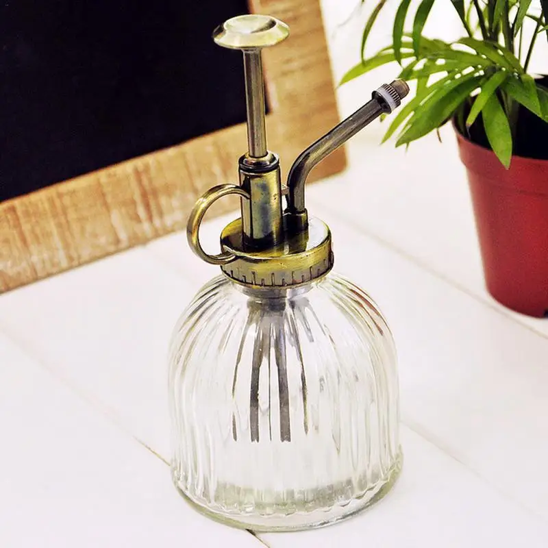 Retro Glass Watering Can Watering Kettle Gardening Tools Glass Shower Watering Can Green Purple Yellow Blue Transparent