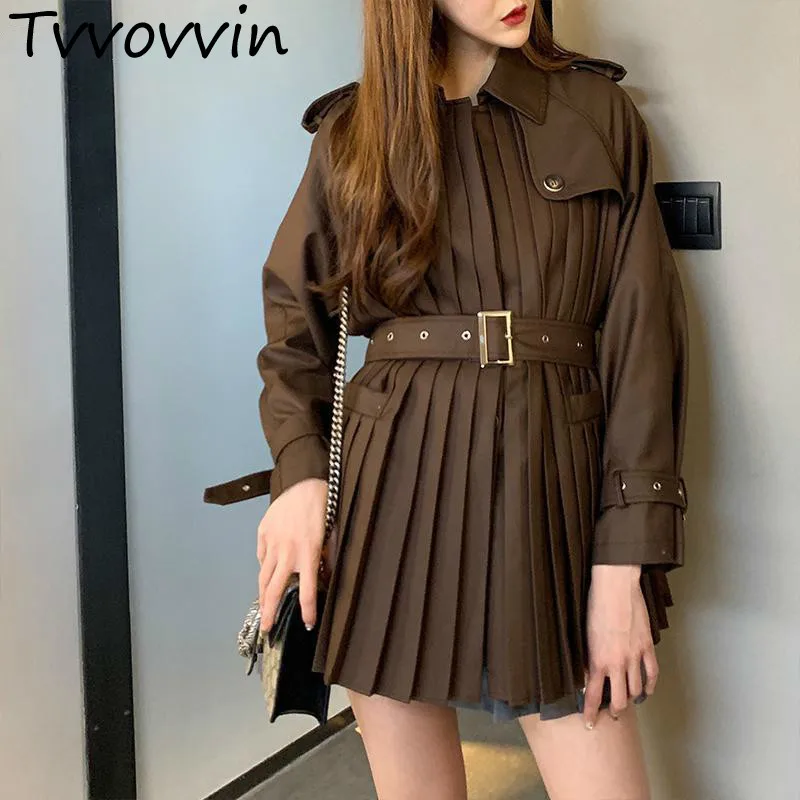 Women Blazer Pleated Long Blazer Long Sleeve Belt Women Jacket All Match Ladies Blazer Jacket Slim Thin Suit Coat 2019 E270