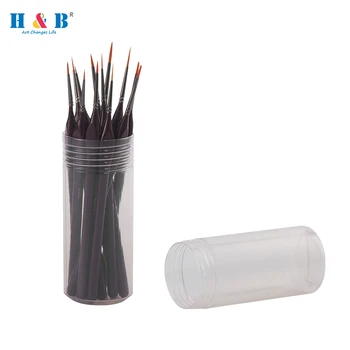 

H & B Detail Paint Brush Set 12Pcs Miniature Nylon Hair Paintbrushes with 1 Bag and 1 Holder for Fine Detailing Acrylic