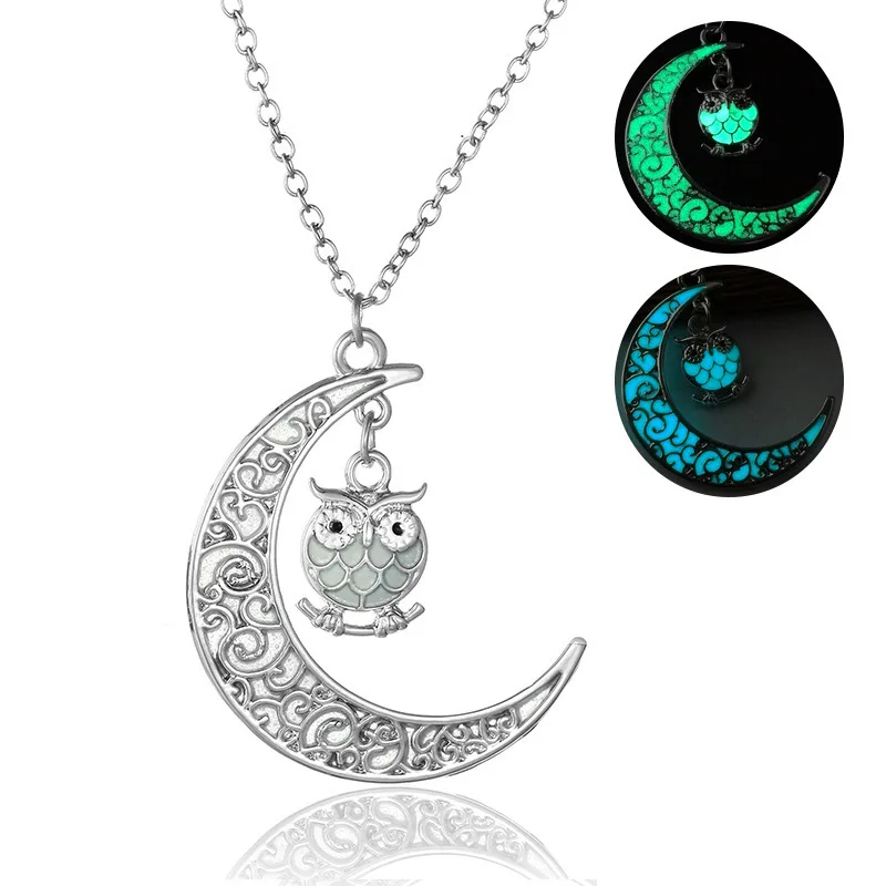 

Foreign Trade Pattern Moon Increase Small Pendeloque Noctilucent Necklace Manufactor Jewelry Product MK231 shouzh choker colar