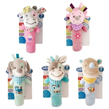 

Newborn Baby Rattles Mobiles Cute Baby Toys Cartoon Animal Hand Bell Rattle Soft Toddler Plush Doll Bebe Toy Gifts 0-24 Months