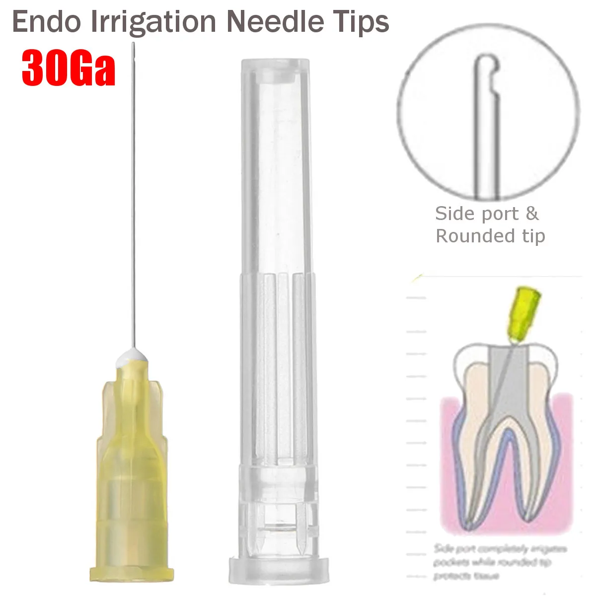 100 шт./пакет стоматологическая эндо Орошение иглы 25G/27G/30GA конечного закрытые боковое отверстие эндо-шприц гигиены ротовой полости, Материал