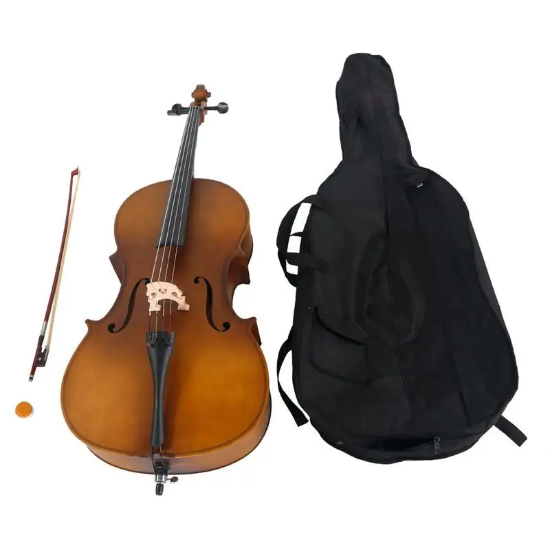 

4/4 Full Size Violoncello Stringed Instruments Matte Basswood Acoustic Cello with Case Bow Rosin for Adults Children Beginners