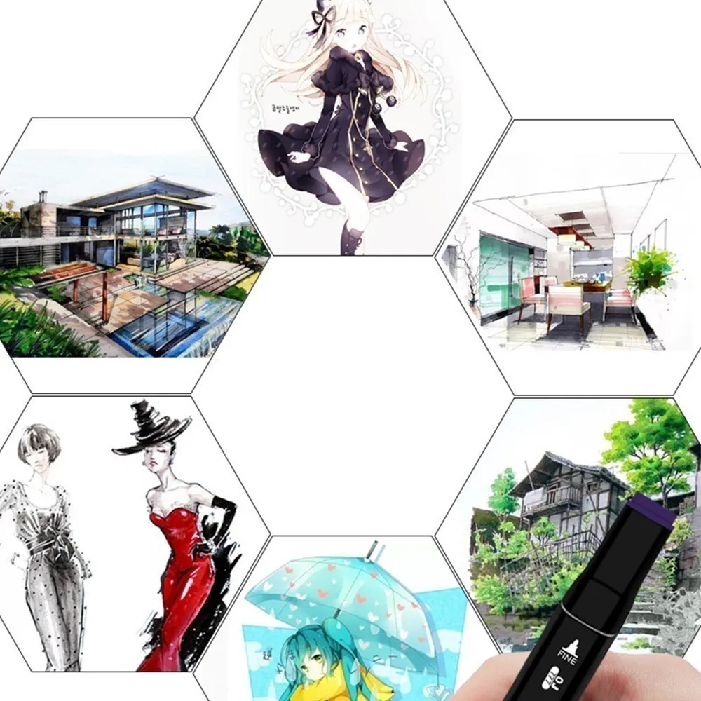 

Lovely Three generations of double-headed alcohol oily set 30 and 40 color marker HOT