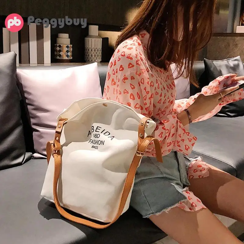 

Casual Large Shoulder Shopping Bags for Women Ladies Canvas Handbags Female Travel Handbag Totes