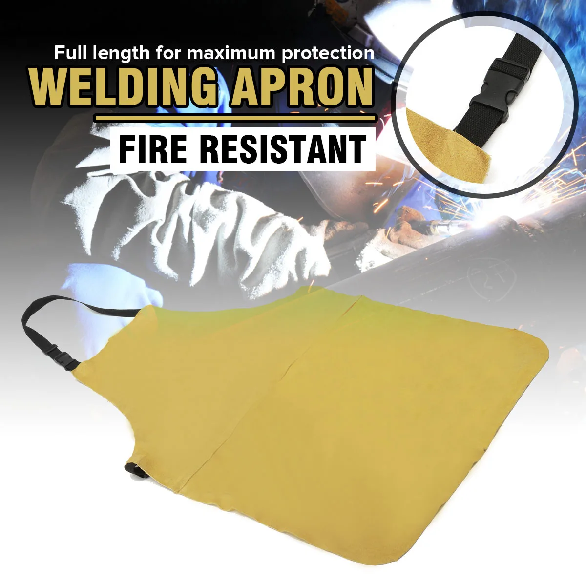 

NEW Safurance Welders Dual Leather Welding Cutting Bib Shop Apron Heat Resistant Workplace Safety Safety Clothing Self Protect