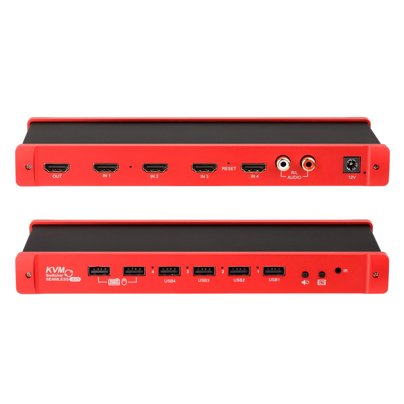 

TreasLin HDMI 4x1 Quad Multiviewer Screen Splitter 4 in 1 out with Seamless Switch and IR Remote Control Support 1080P KVM