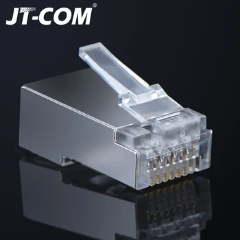 

CAT6 RJ45 Connector 8P8C Modular Plug for Computer UTP Ethernet Cable, Gold Plated Gigabit Network Crimp Shielded Crystal Head