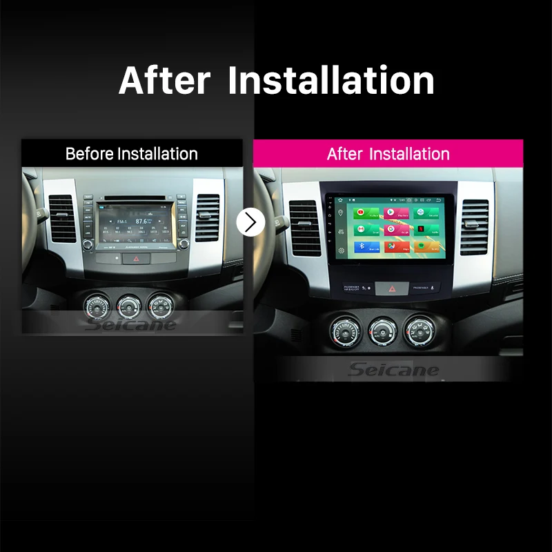 Perfect Seicane Android 8.0 9 Inch Car Stereo Radio GPS Navigation Multimedia Player For 2006 2007 2008 2009-2014 Mitsubishi OUTLANDER 5