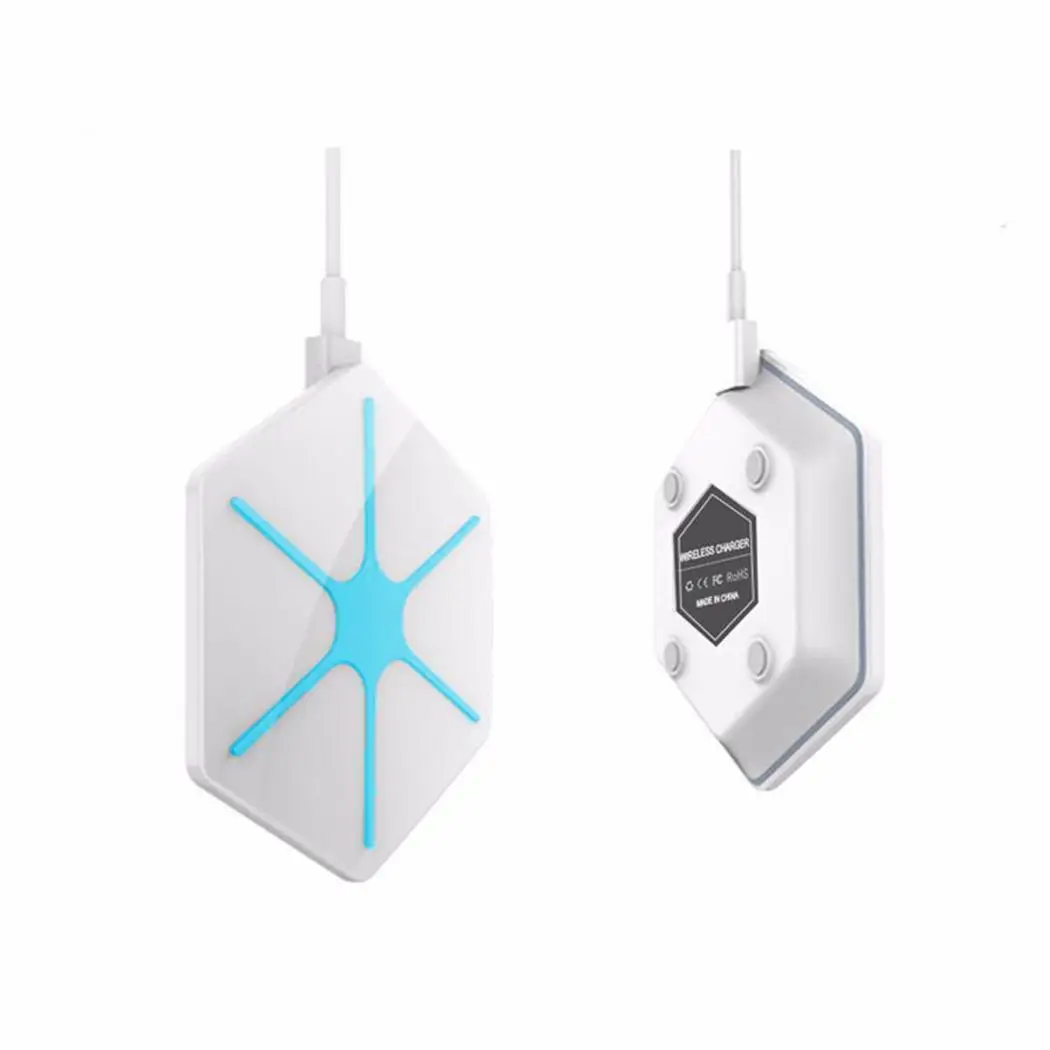 

Fashion Phone Charger Wireless Hexagon-shaped Fast 2A Within 3 8mm 5W Charging Stand Wireless Charger