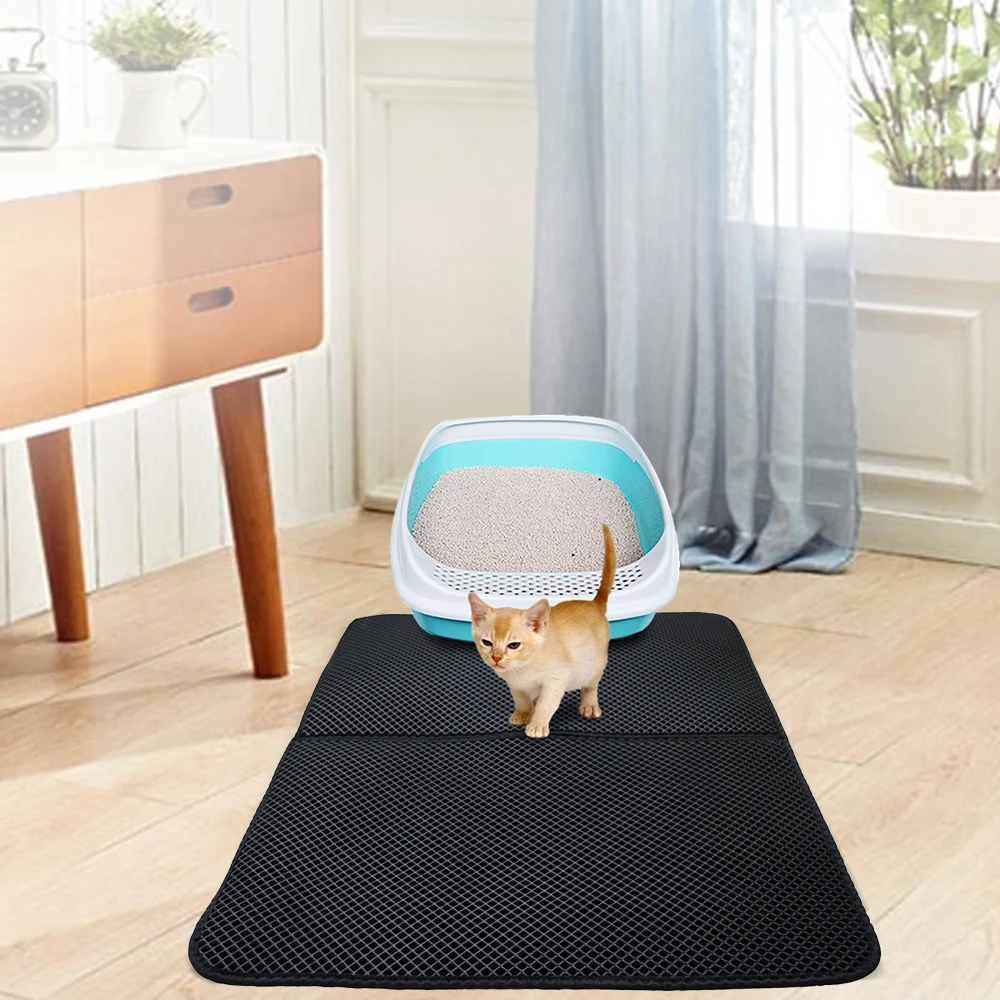 

Cat litter pad Trapping Pad Cat Litter Mat Double Layer Nonslip Waterproof Durable EVA Foldable Smooth Surface Breathable Holes