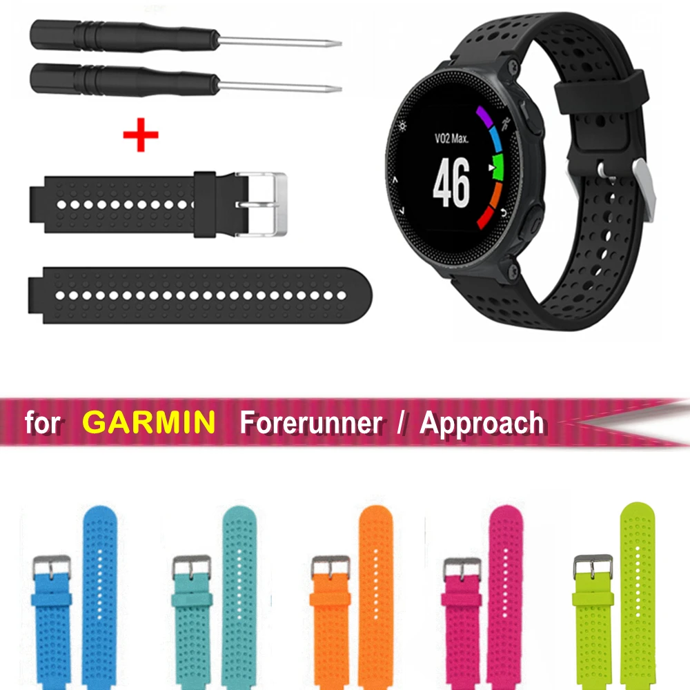 Силиконовый Сменный ремень для часов Ремешок Garmin Forerunner 220 230 235 630 620 735 подход S20 S5 S6