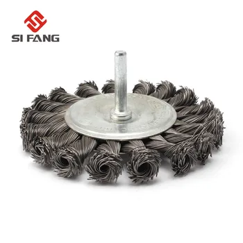 

100mm Twist Knot Steel Wire Wheel Brush T Type Remove Rust For Drill Power Tool