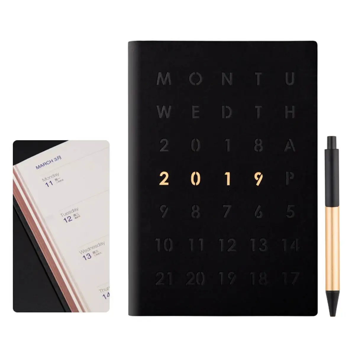 

A5 2019 Diary Weekly Monthly Schedule Notebook Journal Planner Calendar Book Black Diary Weekly Monthly Schedule Notebook New