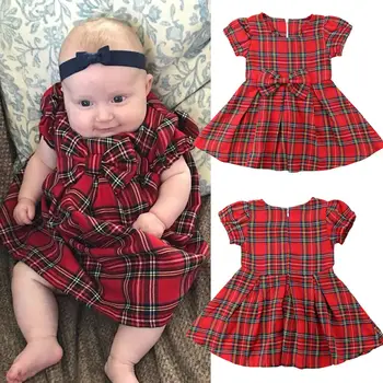

Pudcoco Dress For Girl Newborn Toddler Baby Girl Princess Party Dress Plaid Tutu Dresses Clothes Casual