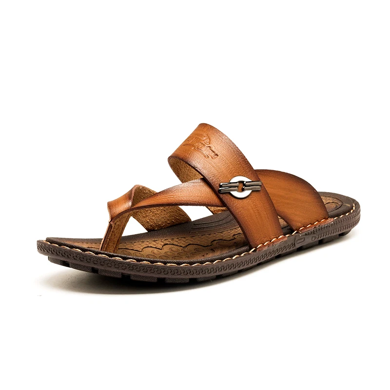 2019 summer new beach shoes men's slippers Shoes Men Casual Breathable Beach Sandals Slippers Retro Flip Flops Flat shoes Male
