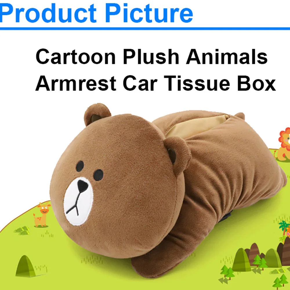 

2019 Car tissue box Universal Car Armrest Box Tissue Box Creative Cartoon Cute Tissue Box Car Interior Products Car Accessories