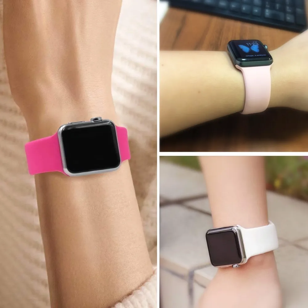 silicone Strap For Apple Watch band 42mm 4 3 iwatch band 38mm 44mm 40mm pulseira correa Bracelet smart watch Accessories loop silicone Strap For Apple Watch band 42mm 4 3 iwatch band 38mm 44mm 40mm pulseira correa Bracelet smart watch Accessories loop