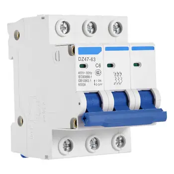 

AC 400V 6/10/16/20A 3 Pole Miniature Circuit Breaker MCB Safety Breaker DZ47-63