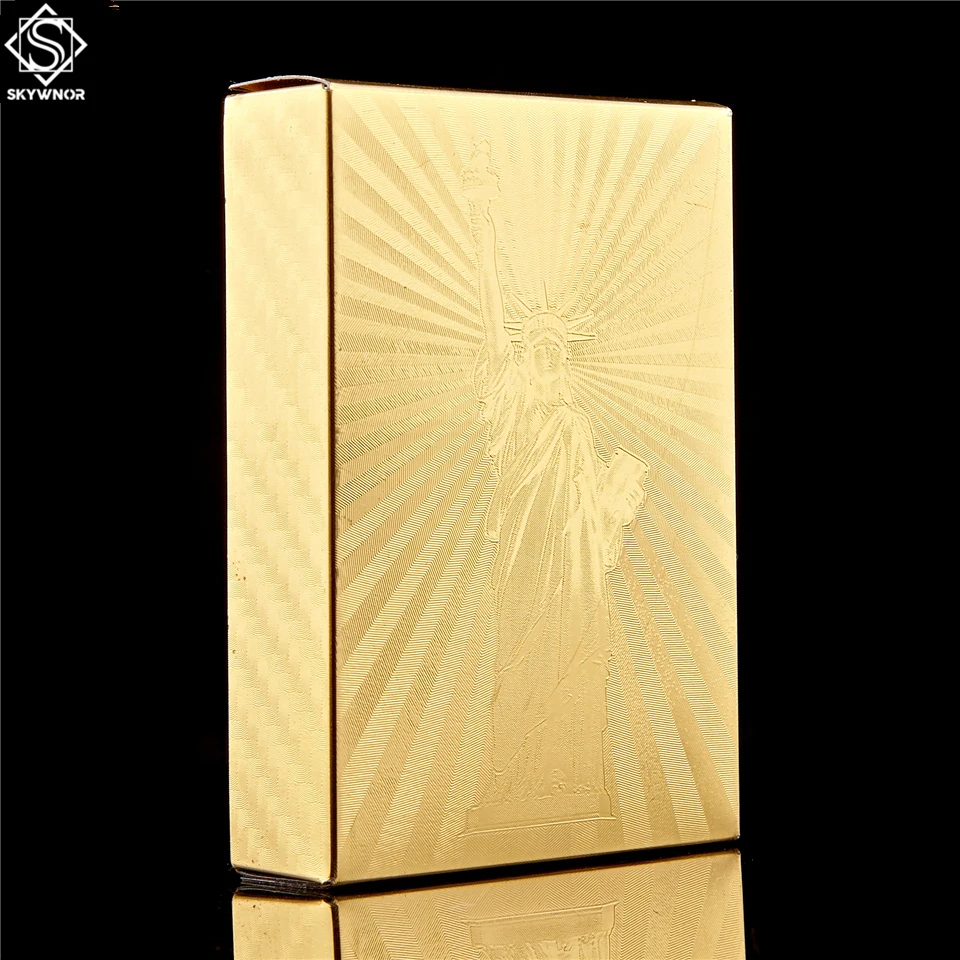 

Gold Foil Poker Liberty Waterproof Poker Playing Cards Gambling Party Table Game