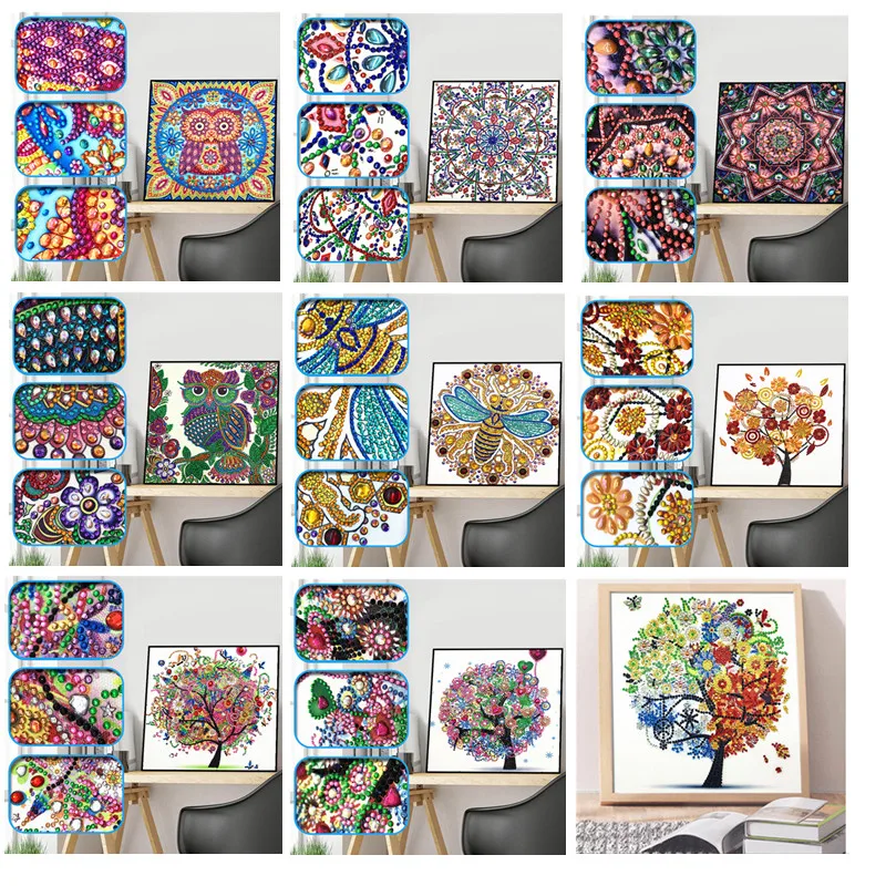 

New 5D DIY Diamond Painting Cartoon Flower Animal Pattern Special Shape Diamond Cross Embroidered Diamond Embroidery