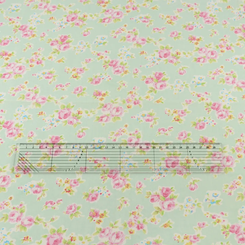 News Green Printed Floral Design Quilting Patchwork Bedding Decoration Sewing Twill Scrapbooking Home Textile 100% Cotton Fabric|design