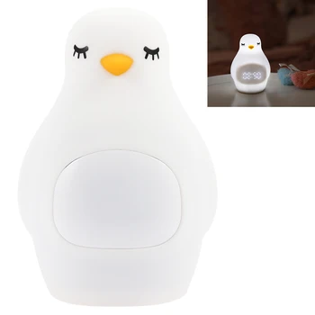 

Led Night Light Penguin Outlook Alarm Clock Soft Silicone Cute Wake Up Lamp For Children Usb Cable