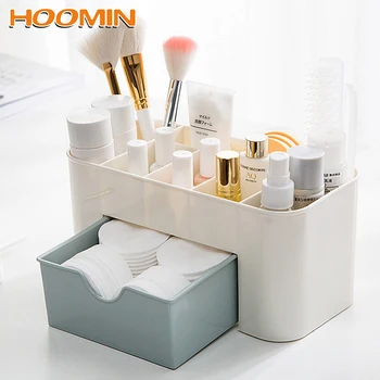 

HOOMIN Makeup Box Make Up Container Small Drawer Desk Sundries Organizers Desktop Storage Box Multi-functional Plastic Plastic