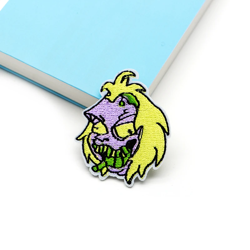 

2pcs/lot Funny Monster Eating Bugs Beetlejuice Embroidery Patch for Clothes Iron on Patches Applique Diy Accessories SC4359